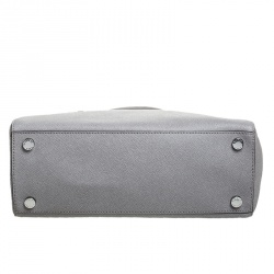 Pre Owned MICHAEL Michael Kors Grey Leather Double Zip Jet Set Tote