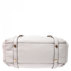 Pre Owned MICHAEL Michael Kors Cream Leather Bedford Satchel