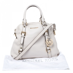 Pre Owned MICHAEL Michael Kors Cream Leather Bedford Satchel