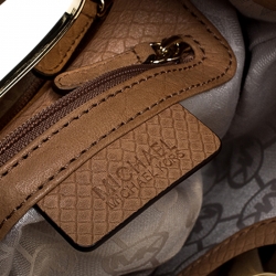 Pre Owned MICHAEL Michael Kors Beige Embossed Leather Berkley Clutch