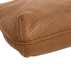 Pre Owned MICHAEL Michael Kors Beige Embossed Leather Berkley Clutch