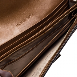 Pre Owned محفظة مايكل كورس كارسون جلد بني فاتح