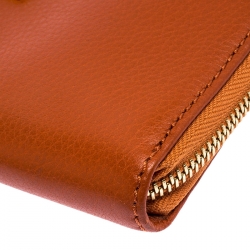 Michael Kors Orange Leather Zipped Around Wallet 