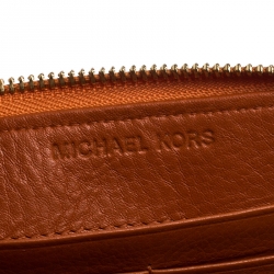 Michael Kors Orange Leather Zipped Around Wallet 