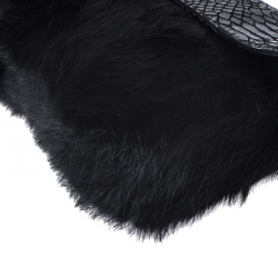 مملوكة مسبقًا Michael Kors Black Python Embossed Leather and Faux Fur Fulton Shoulder Bag