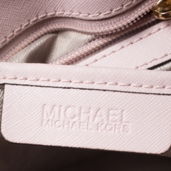 Pre Owned Michael Kors Pink Saffiano Leather Medium Satchel