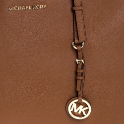 Pre Owned Michael Kors Brown Leather Jet Set Travel Tote