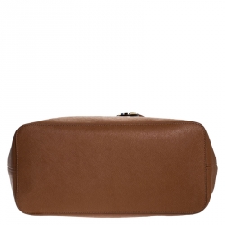 Pre Owned Michael Kors Brown Leather Jet Set Travel Tote