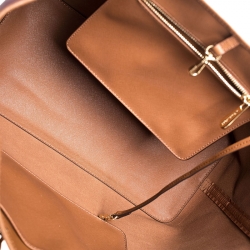 Pre Owned Michael Kors Brown Leather Jet Set Travel Tote