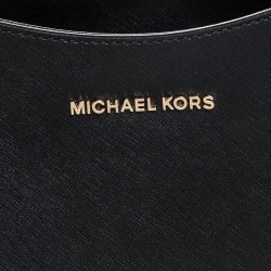 Pre Owned حقيبة كتف مايكل كورس سلسلة ترافيل جيت سيت جلد سوداء