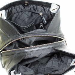 Pre Owned حقيبة كتف مايكل كورس جيت سيت ايتم بسلسلة جلد سوداء