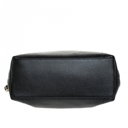 Pre Owned حقيبة كتف مايكل كورس جيت سيت ايتم بسلسلة جلد سوداء