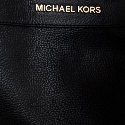 Pre Owned حقيبة كتف مايكل كورس جيت سيت ايتم بسلسلة جلد سوداء