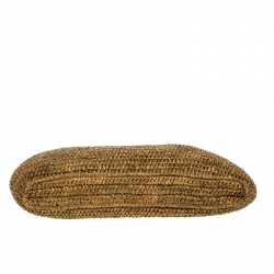 Pre Owned Michael Kors Brown Raffia and Leather Santorini Fold Over Clutch