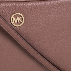 Pre Owned Michael Kors Old Rose Leather Jet Set Crossbody Bag