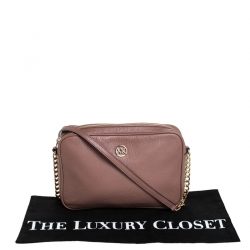 Pre Owned Michael Kors Old Rose Leather Jet Set Crossbody Bag