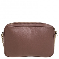 Pre Owned Michael Kors Old Rose Leather Jet Set Crossbody Bag