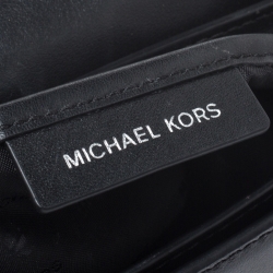  حقيبة كتف مايكل كورس جيد جلد أسود مزخرف ترتر