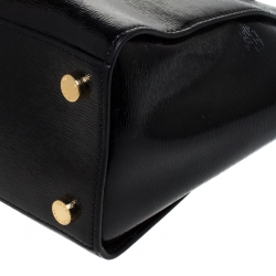 Pre Owned MICHAEL Michael Kors Black Patent Leather Selma Tote