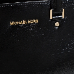Pre Owned MICHAEL Michael Kors Black Patent Leather Selma Tote