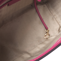 Pre Owned MICHAEL Michael Kors Fuchsia Leather Large Selma Tote