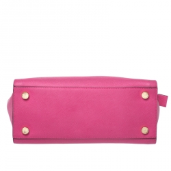 Pre Owned MICHAEL Michael Kors Fuchsia Leather Large Selma Tote