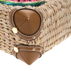 Pre Owned حقيبة مايكل كورس قش بني/بيج