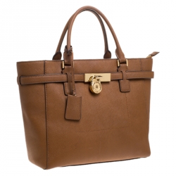 Pre Owned MICHAEL Michael Kors Brown Leather Medium Hamilton Tote