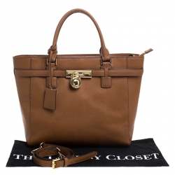Pre Owned MICHAEL Michael Kors Brown Leather Medium Hamilton Tote