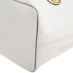 Pre Owned حقيبة يد مايكل كورس ترافل جت ست جلد كريمية