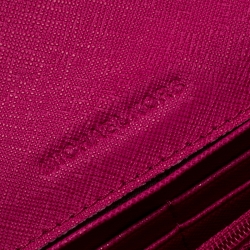 Pre Owned Michael Kors Fuchsia Leather Flap Continental Wallet
