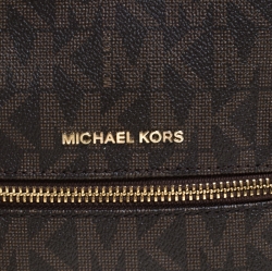 Pre Owned حقيبة ظهر مايكل كورس ميني رهيا جلد بني مقوى