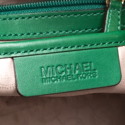 Pre Owned MICHAEL Michael Kors Green Leather Hamilton Tote