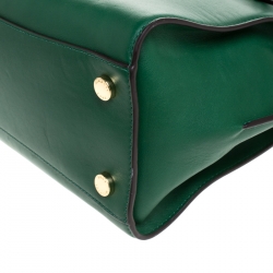 Pre Owned MICHAEL Michael Kors Green Leather Hamilton Tote