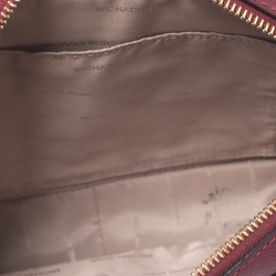 مملوكة مسبقًا حقيبة كروس مايكل كورس جيت سيت جلد عنابي