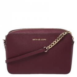 Michael Kors Burgundy Crossbody Bag w Gold Chain and Wallet Section Inside  EXCEL  eBay