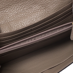 Pre Owned Michael Kors Dark Dune Leather Carryall Stockard Continental Wallet