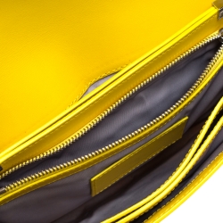 Alexander Wang Yellow Pebbled Leather Prisma Envelope Clutch