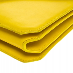 Alexander Wang Yellow Pebbled Leather Prisma Envelope Clutch