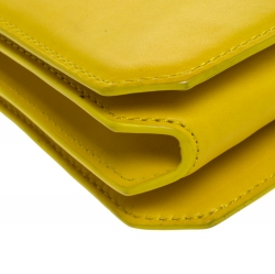 Alexander Wang Yellow Pebbled Leather Prisma Envelope Clutch