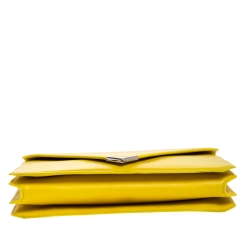 Alexander Wang Yellow Pebbled Leather Prisma Envelope Clutch