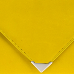 Alexander Wang Yellow Pebbled Leather Prisma Envelope Clutch