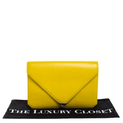 Alexander Wang Yellow Pebbled Leather Prisma Envelope Clutch
