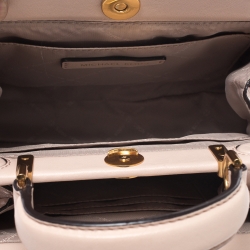 Pre Owned Michael Kors Pink Leather Frame Gramercy Top Handle Bag