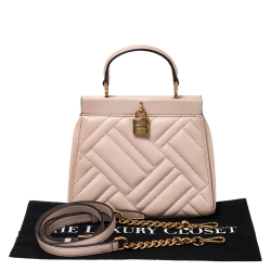 Pre Owned Michael Kors Pink Leather Frame Gramercy Top Handle Bag