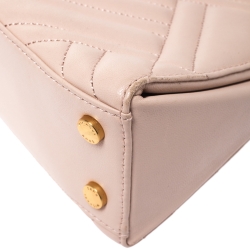 Pre Owned Michael Kors Pink Leather Frame Gramercy Top Handle Bag