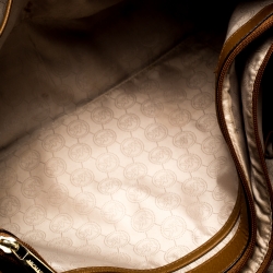 Pre Owned حقيبة مايكل كورس جيت سيت ترافل جلد بنية متوسطة