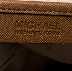 Pre Owned حقيبة مايكل كورس جيت سيت ترافل جلد بنية متوسطة