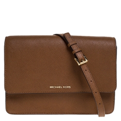 Jet set leather crossbody bag Michael Kors Brown in Leather - 33325716