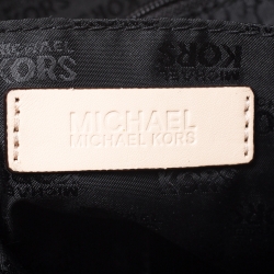 Pre Owned Michael Michael Kors Black Monogram Patent Leather Jet Set North South Tote